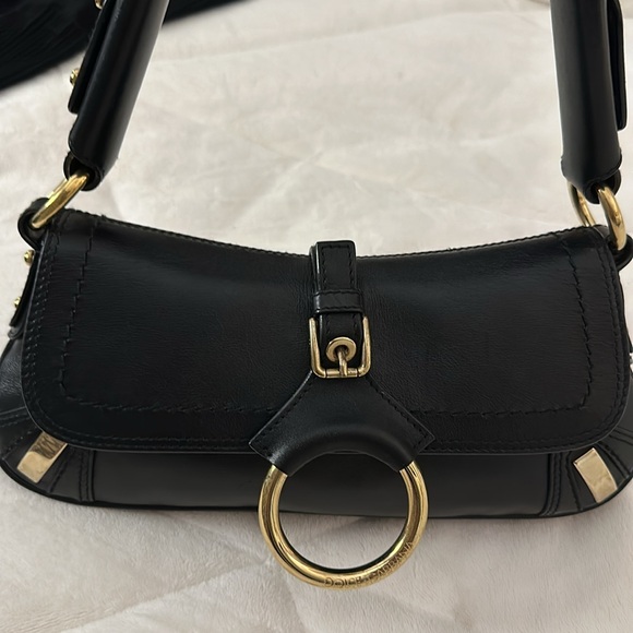 Beautiful Black Dolce & Gabbana Classic Leather & Gold Hardware Purse Excellent - Picture 5 of 8